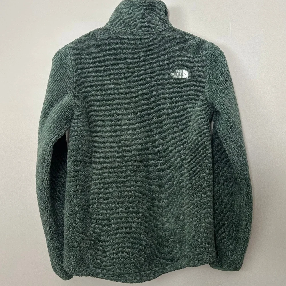 The North Face Osito Fleece Jacket Womens Small Green Full Zip High Pile Soft
